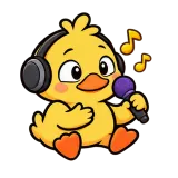 Karaoke Time · Office Duck sticker from Express Yourself