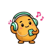 Headphone Vibes · Potato sticker from Express Yourself