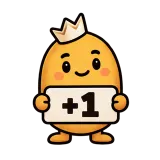 +1 · Potato sticker from Chat Signs