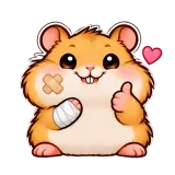 All Patched Up · Snack Hamster sticker from Express Yourself