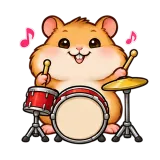 Drum Beat · Snack Hamster sticker from Express Yourself