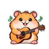 Guitar Jam · Snack Hamster sticker from Express Yourself