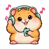Headphone Vibes · Snack Hamster sticker from Express Yourself