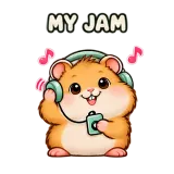 Headphone Vibes · Snack Hamster sticker from Express Yourself