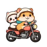 Motorbike Together · Snack Hamster sticker from On the Go