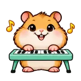 Piano Time · Snack Hamster sticker from Express Yourself