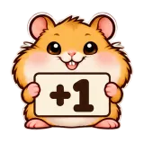 +1 · Snack Hamster sticker from Chat Signs