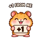+1 · Snack Hamster sticker from Chat Signs