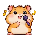 Karaoke Time · Snack Hamster sticker from Express Yourself