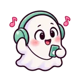 Headphone Vibes · Soft Ghost sticker from Express Yourself