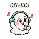 Headphone Vibes · Soft Ghost sticker from Express Yourself