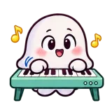 Piano Time · Soft Ghost sticker from Express Yourself
