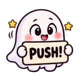 PUSH! · Soft Ghost sticker from Chat Signs