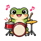 Drum Beat · Tiny Frog sticker from Express Yourself