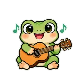 Guitar Jam · Tiny Frog sticker from Express Yourself