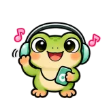 Headphone Vibes · Tiny Frog sticker from Express Yourself