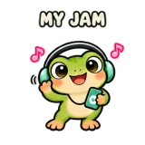 Headphone Vibes · Tiny Frog sticker from Express Yourself