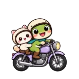Motorbike Together · Tiny Frog sticker from On the Go