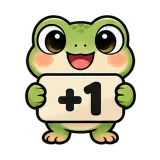 +1 · Tiny Frog sticker from Chat Signs