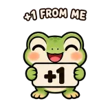 +1 · Tiny Frog sticker from Chat Signs
