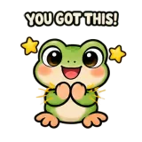 PUSH! · Tiny Frog sticker from Chat Signs