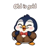 Old is gold · Awkward Penguin sticker from Express Yourself
