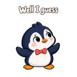 Well I guess · Awkward Penguin sticker from Express Yourself