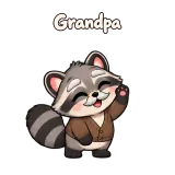 Grandpa · Chaos Raccoon sticker from Express Yourself
