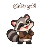 Old is gold · Chaos Raccoon sticker from Express Yourself