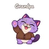 Grandpa · Drama Cat sticker from Express Yourself