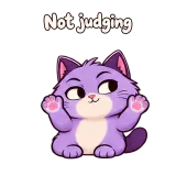 Not judging · Drama Cat sticker from Express Yourself