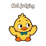 Not judging · Office Duck sticker from Express Yourself