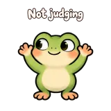 Not judging · Tiny Frog sticker from Express Yourself
