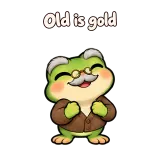 Old is gold · Tiny Frog sticker from Express Yourself