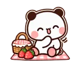 Strawberry Picnic sticker from Little Bear Days