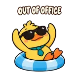 Out of Office sticker from Duck at Work