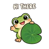 Small Hello sticker from Frog Feelings