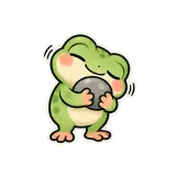 Emotional Support Pebble sticker from Frog Feelings