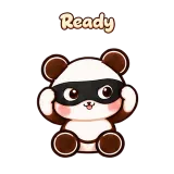 Ready · Bandit Bear sticker from Express Yourself