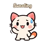 Sweating · Kitten Club sticker from Chat Reactions