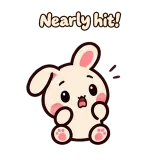 Nearly hit! · Pocket Friends sticker from Chat Reactions