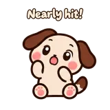 Nearly hit! · Puppy Pals sticker from Chat Reactions