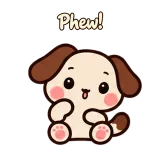 Phew! · Puppy Pals sticker from Chat Reactions