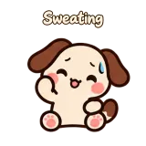 Sweating · Puppy Pals sticker from Chat Reactions