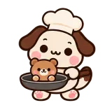 Pan-Tossed Bear sticker from Express Yourself