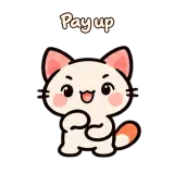 Pay up · Kitten Club sticker from Chat Reactions
