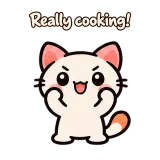 Really cooking! · Kitten Club · Standing sticker from Chat Reactions