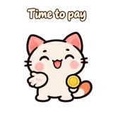 Time to pay · Kitten Club sticker from Chat Reactions