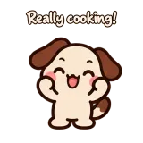 Really cooking! · Puppy Pals · Standing sticker from Chat Reactions