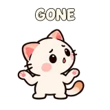 GONE · Dunno · Kitten Club sticker from Express Yourself